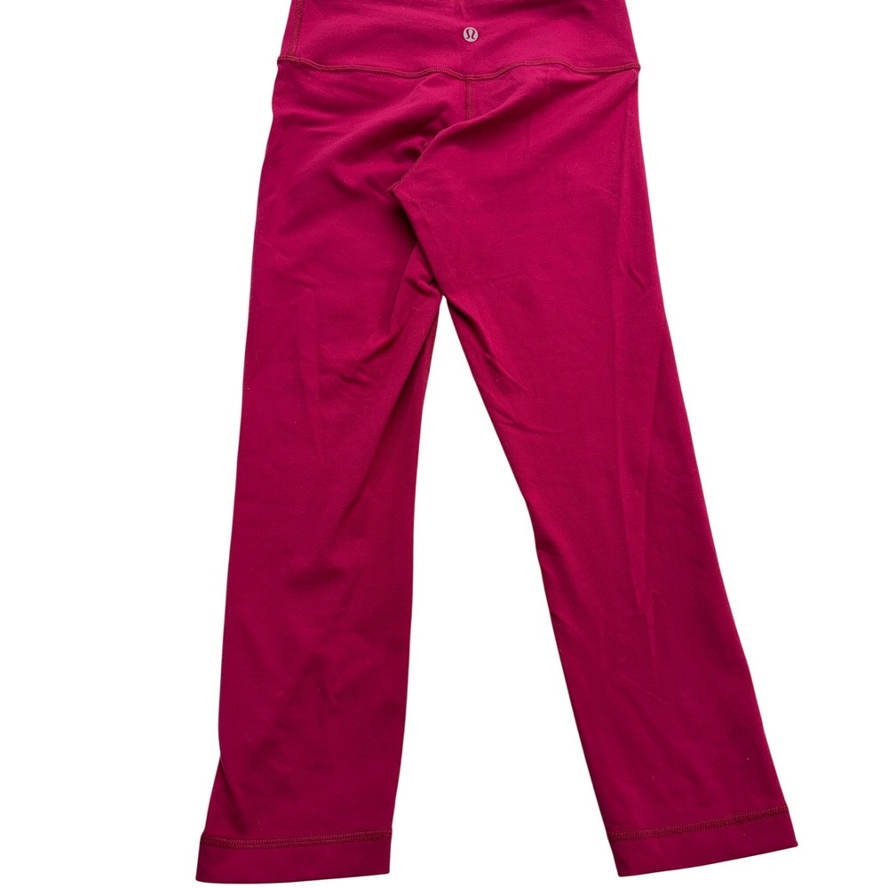 Lululemon Wunder Under Mid-Rise Cropped Leggings Womens 4 Berry Pink - Picture 2 of 8
